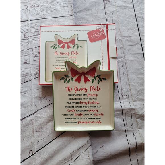 LENOX Hosting the Holidays Christmas Giving Plate New Open Box - Picture 1 of 9
